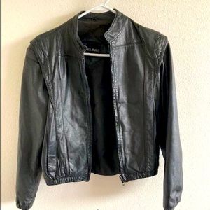 Small black Casablanca genuine leather jacket